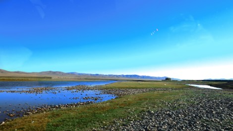 The beautiful Orkhon river .. we crossed this in the Starex !