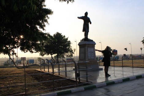 Mahakavi Subramania Bharati is an inspiration for ShikshaDaan.. Krishnan striking the same pose as the great man :)