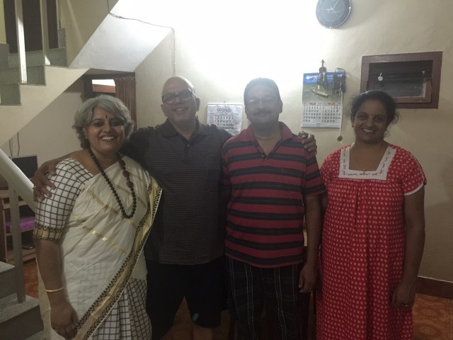 Please excuse JaiMohan and his wife as it is 9.30 at night and they had come home after a long day at work. The photograph got rushed as we had to get back to the hotel, a couple of hours away.