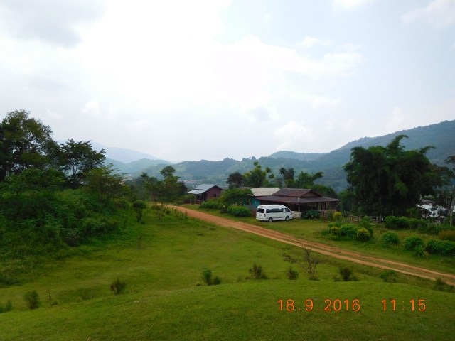 The view from the top of the small hill on which the stupa stands 
