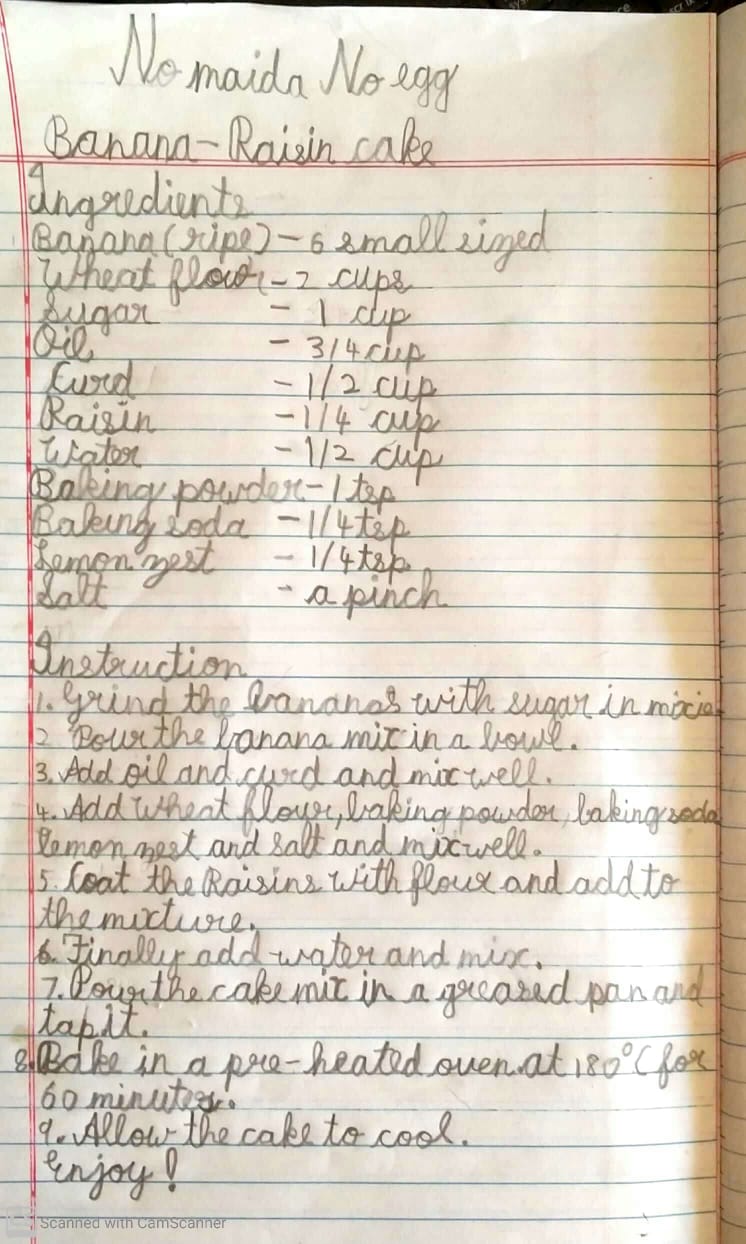 Banana Cake Recipe
