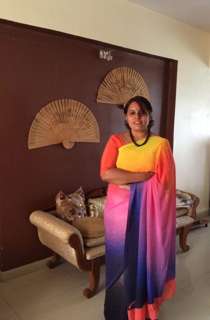 Sky - colours in a saree