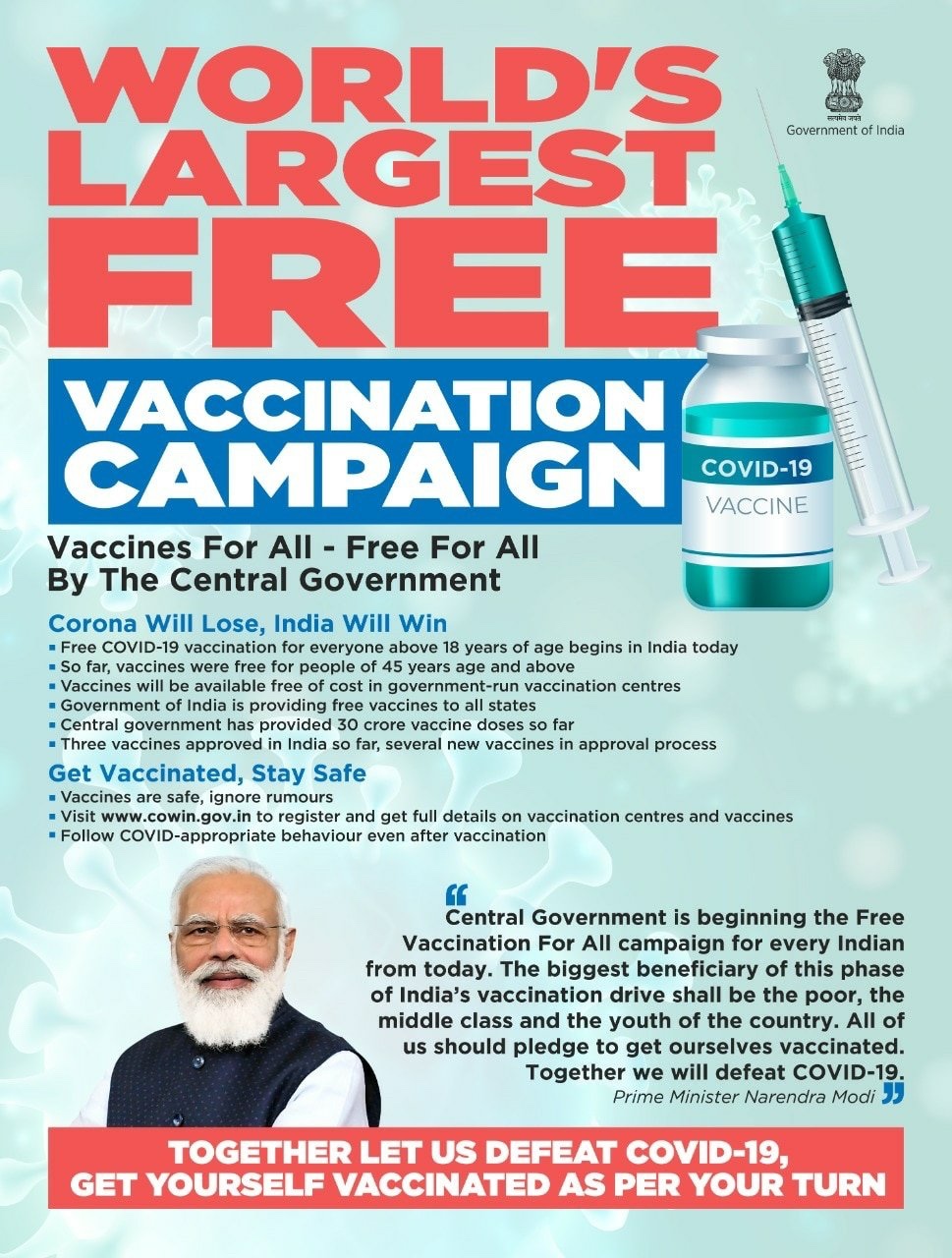 Free Vaccination - 8 million