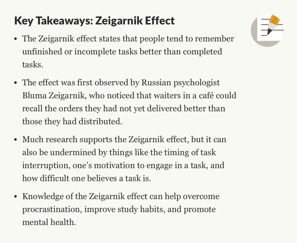Zeigarnik Effect