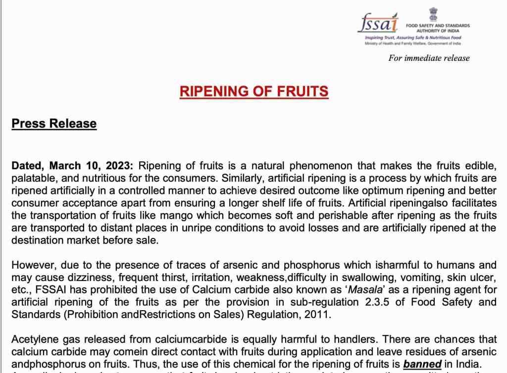 World Food Safety Day FSSAI