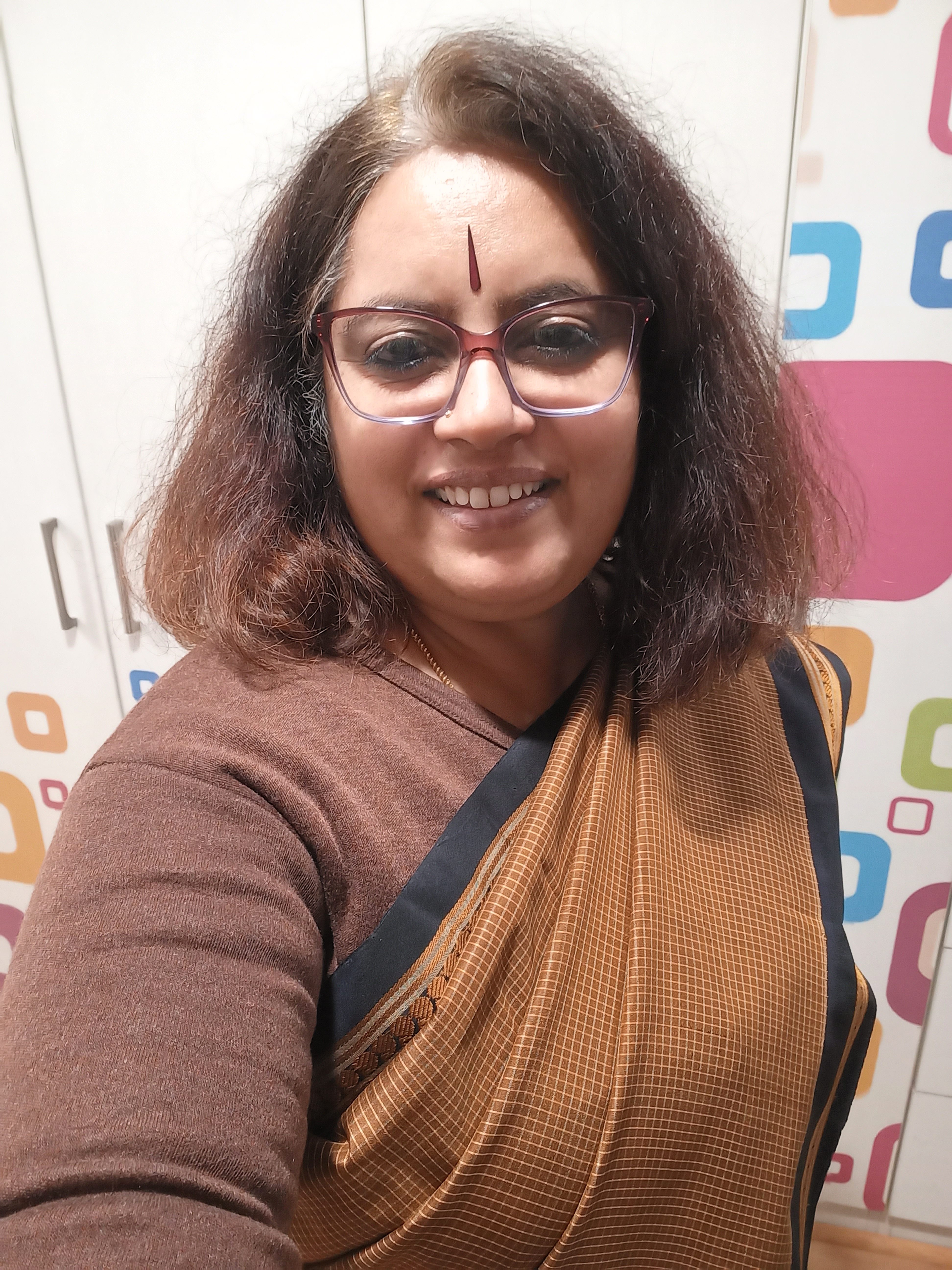 Favorite saree - brown checks