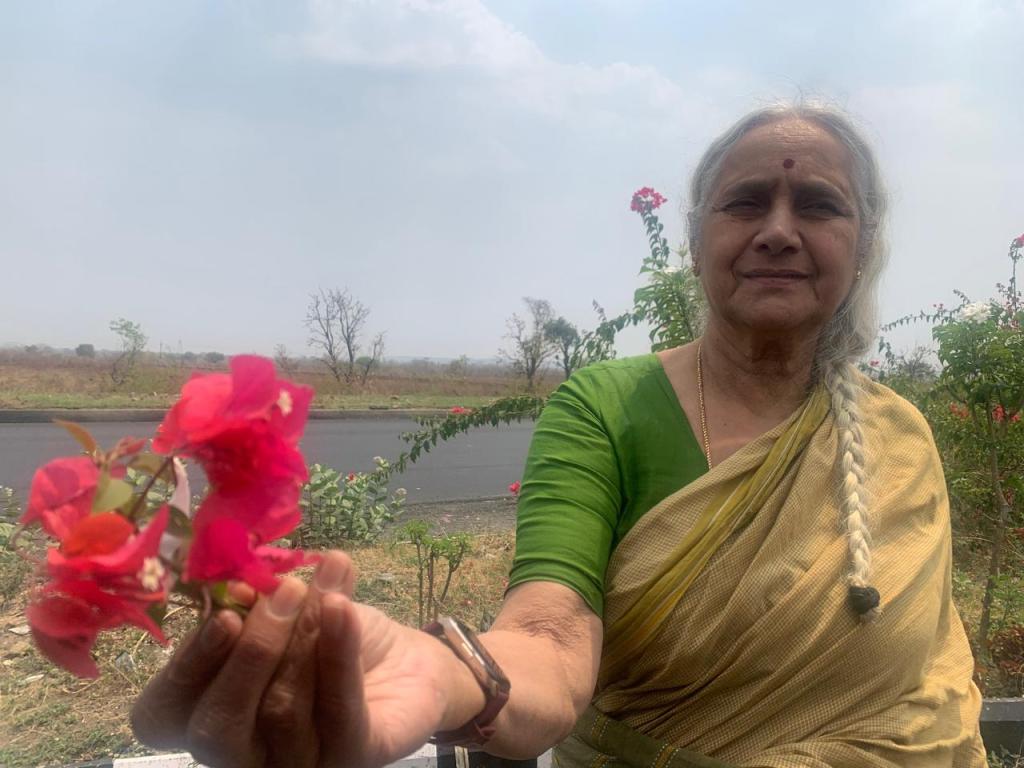 Amma with Bougainvillea
